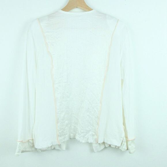 Vintage Small M Dress White Cottagecore Victorian Romantic Boho 90s Maxi FLAW - Picture 12 of 16